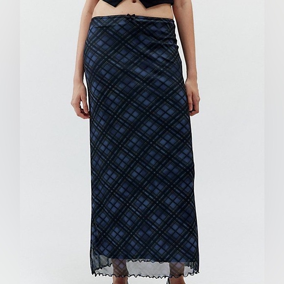 Urban Outfitters Dresses & Skirts - Urban Outfitters Camilla Mesh Plaid Maxi Skirt